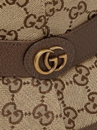 GUCCI - Leather-Trimmed Monogrammed Canvas Bucket Hat - Brown