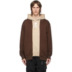 mastermind WORLD Brown and Beige Patchwork Hoodie