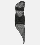 Giuseppe di Morabito Crystal-embellished mesh midi dress