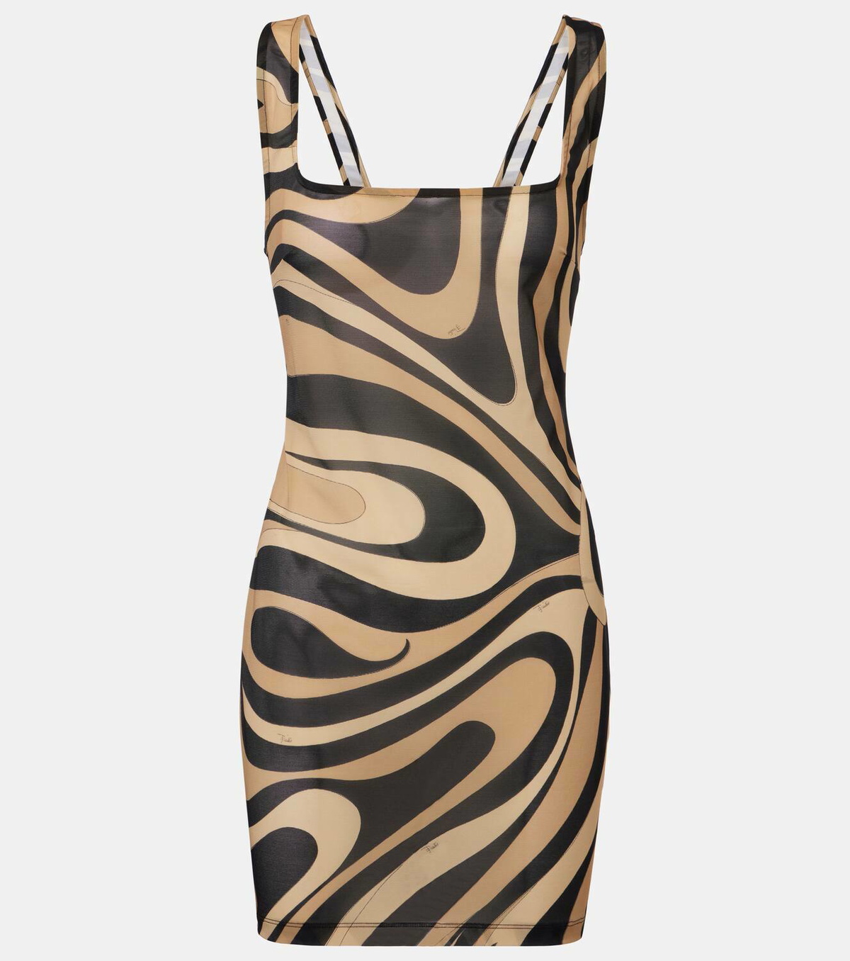 knee length dresses for ladies Emilio Pucci Earth Tones Sheer Mesh Maxi Dress main image 1