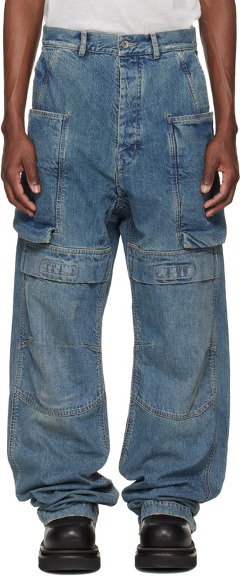Photo: Rick Owens DRKSHDW Blue Temple Stefan Denim Cargo Pants
