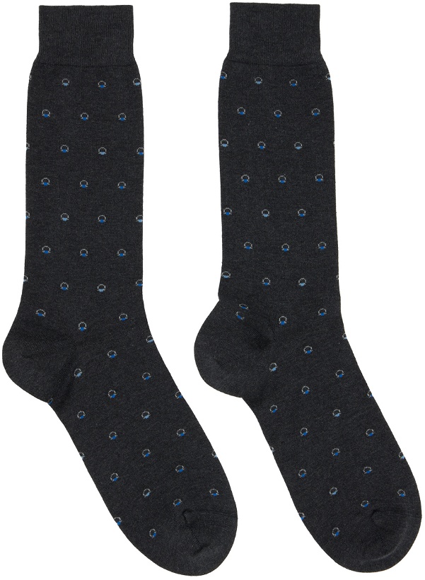 Photo: Ferragamo Grey Polka Dot Socks
