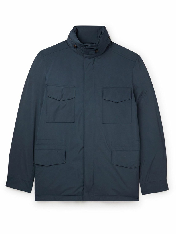 Photo: Loro Piana - Traveller Windmate Storm System Shell Hooded Field Jacket - Blue