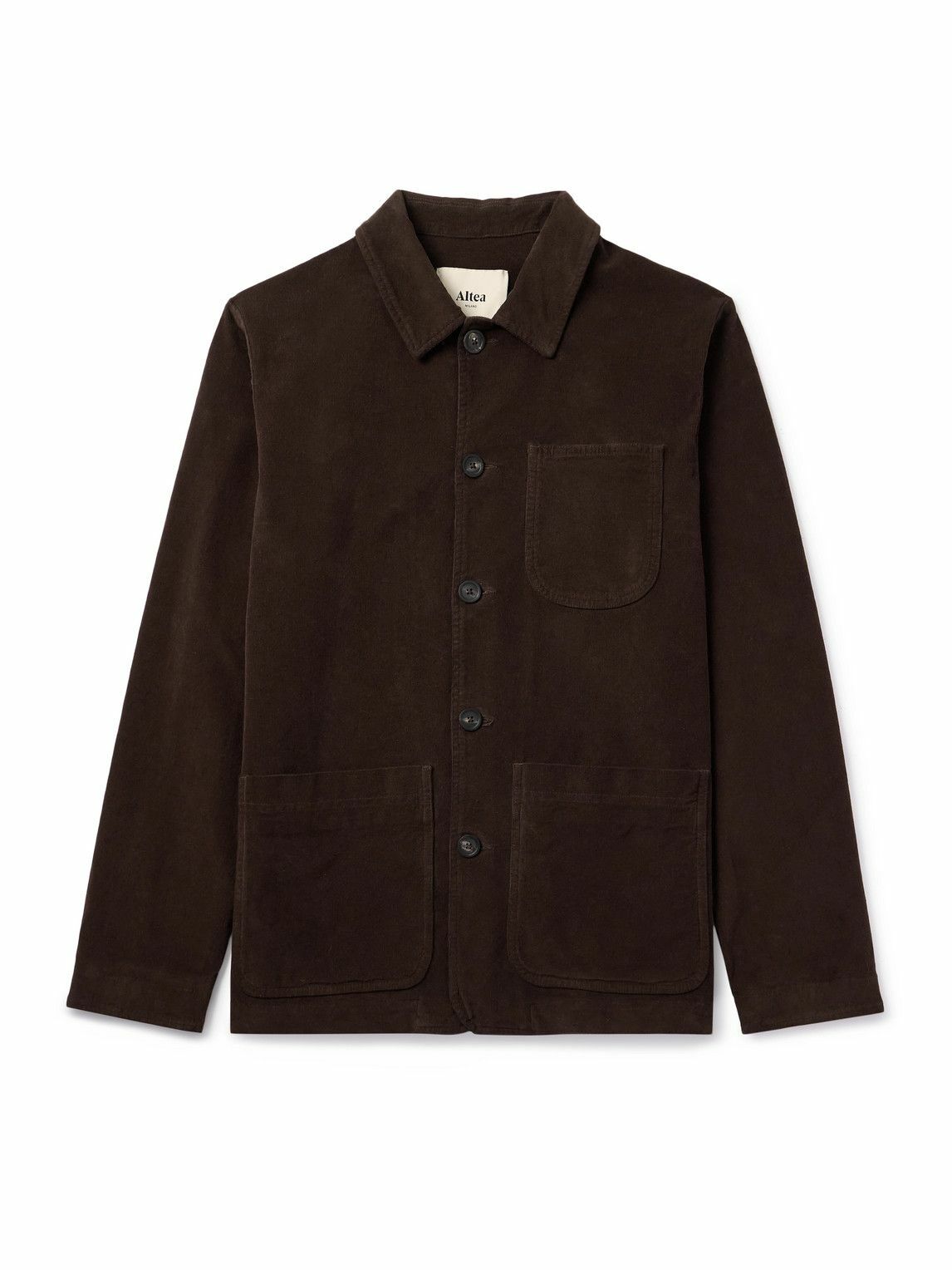 Altea - Garment-Dyed Cotton-Blend Corduroy Overshirt - Brown