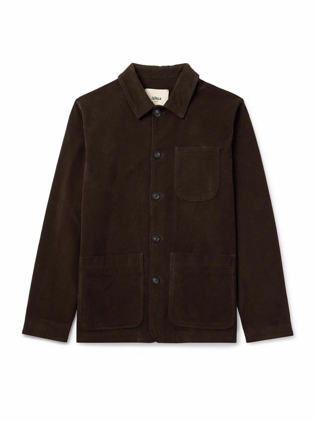 Photo: Altea - Garment-Dyed Cotton-Blend Corduroy Overshirt - Brown