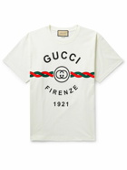 GUCCI - Printed Cotton-Jersey T-Shirt - White