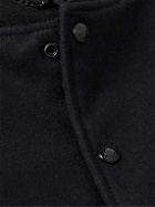 Belstaff - Hadley Logo-Appliquéd Leather and Wool-Blend Felt Varsity Jacket - Blue