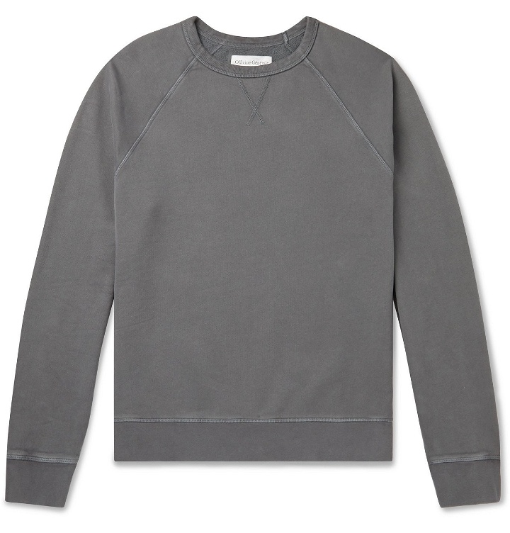 Photo: Officine Generale - Garment-Dyed Fleece-Back Cotton-Jersey Sweatshirt - Gray