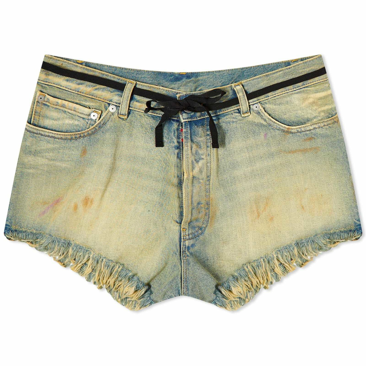 Girls Rust Acid Wash Denim Shorts