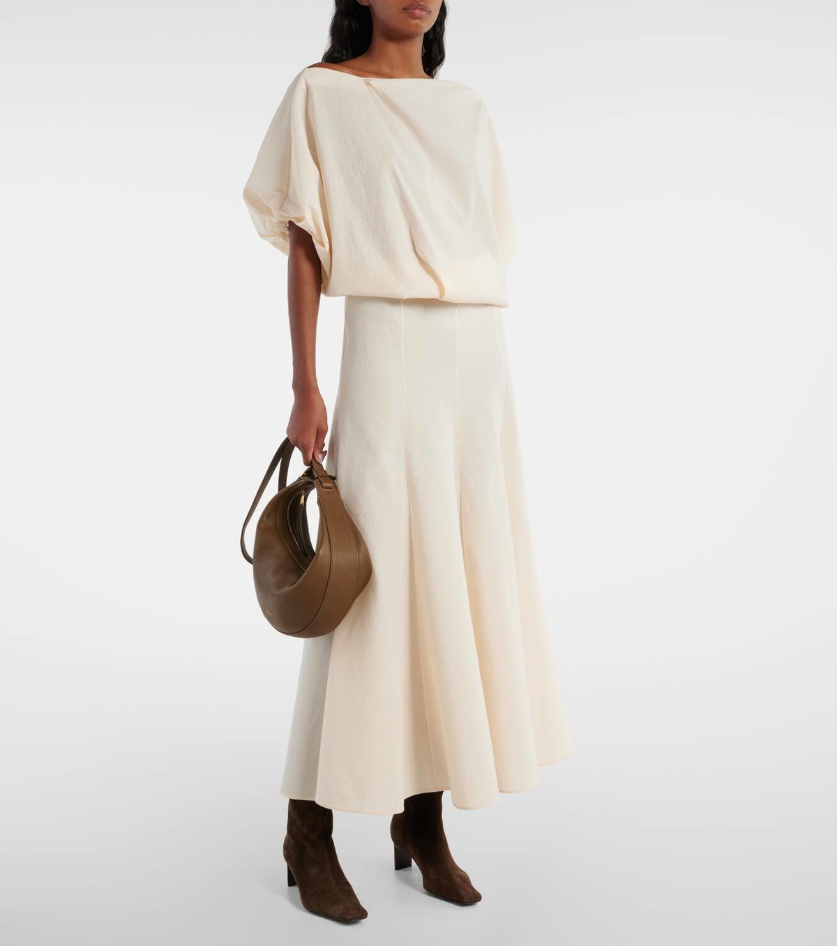 Khaite Lenno silk and cotton maxi skirt