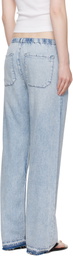 rag & bone Blue Featherweight Logan Wide-Leg Beach Jeans