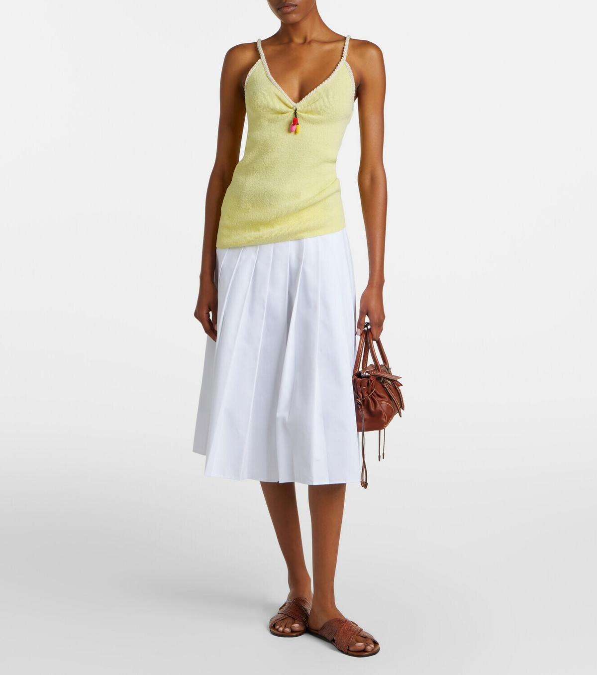 Prada Embellished cotton-blend bouclé top