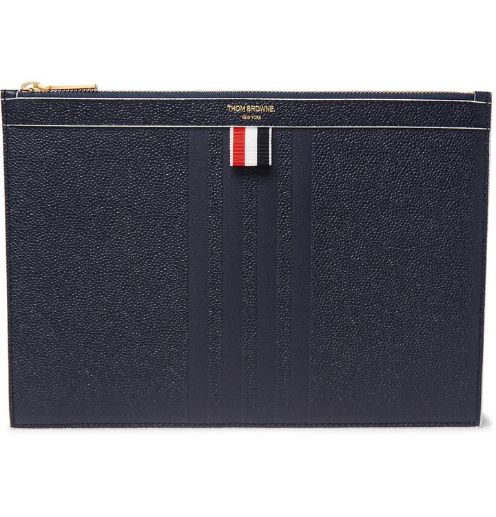 Photo: Thom Browne - Pebble-Grain Leather Pouch - Men - Navy