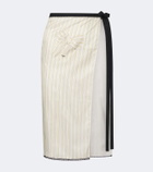 Prada Embroidered striped wrap skirt