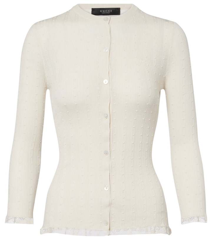 Photo: Gucci Lace-trimmed wool cardigan