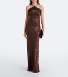 Veronica Beard Rue floral jacquard silk-blend gown