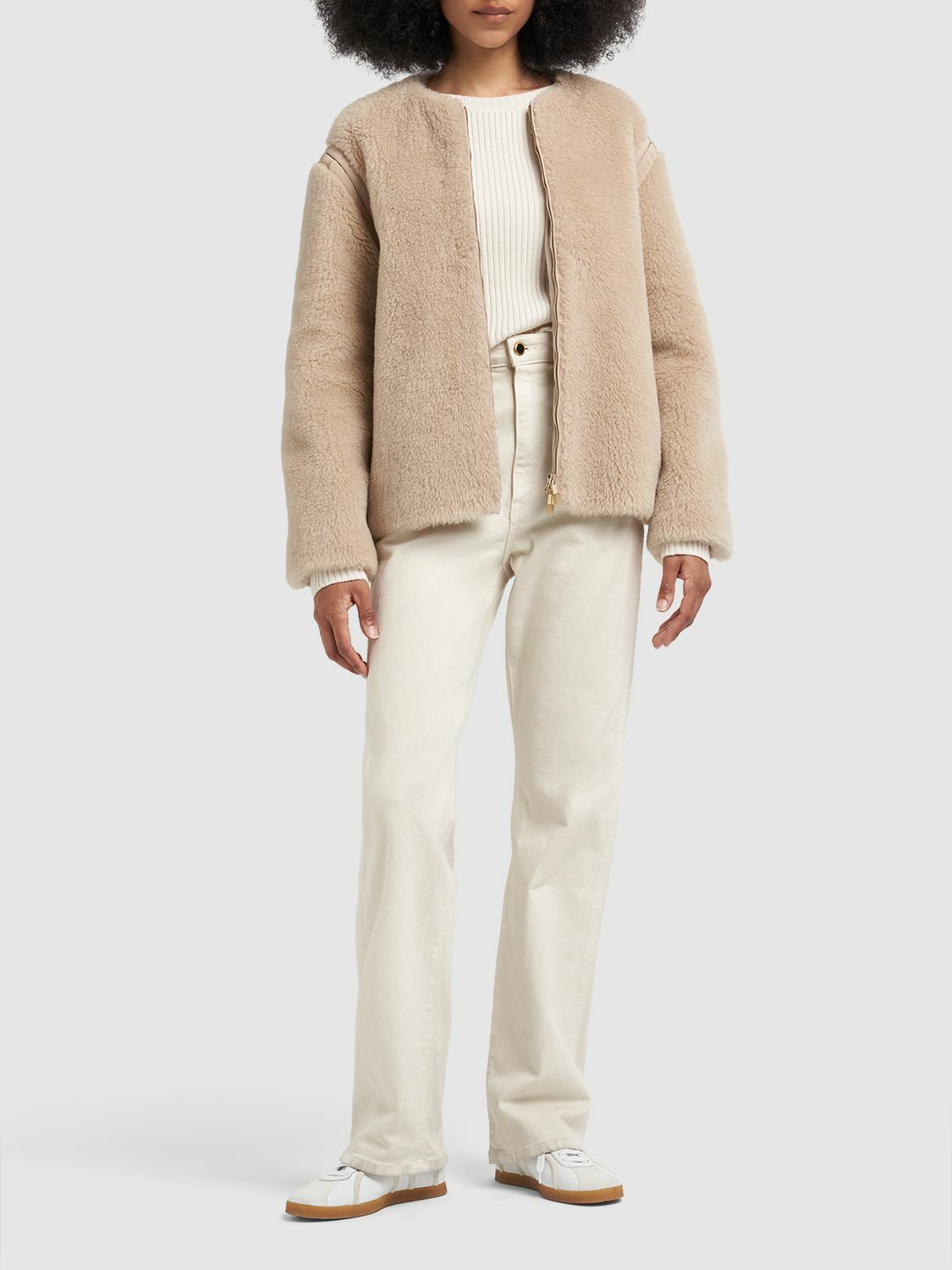 MAX MARA - Panno Wool Blend Collarless Jacket Max Mara