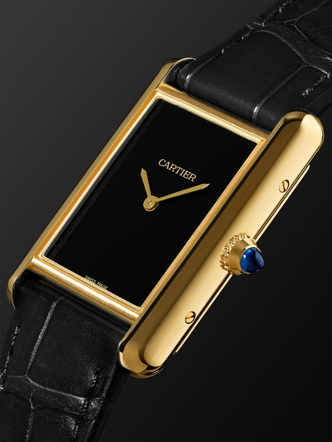 Cartier - Tank Louis Cartier Automatic 25.5mm 18-Karat Gold and Alligator Watch, Ref. No. WGTA0091