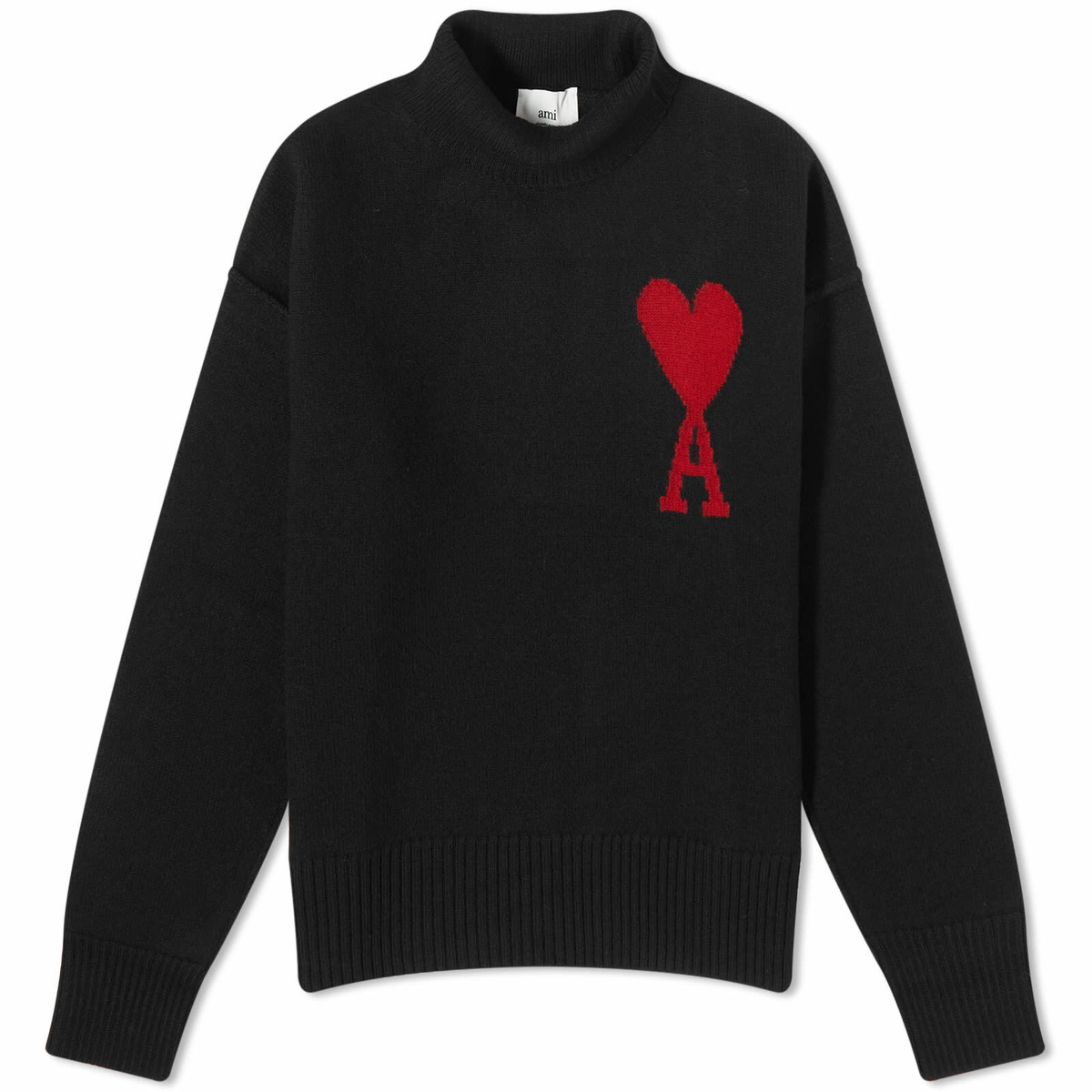 AMI Paris AMI ADC Crew Knit Sweater in Black AMI