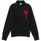 AMI Paris AMI ADC Large Funnel Knit Sweater in Black
