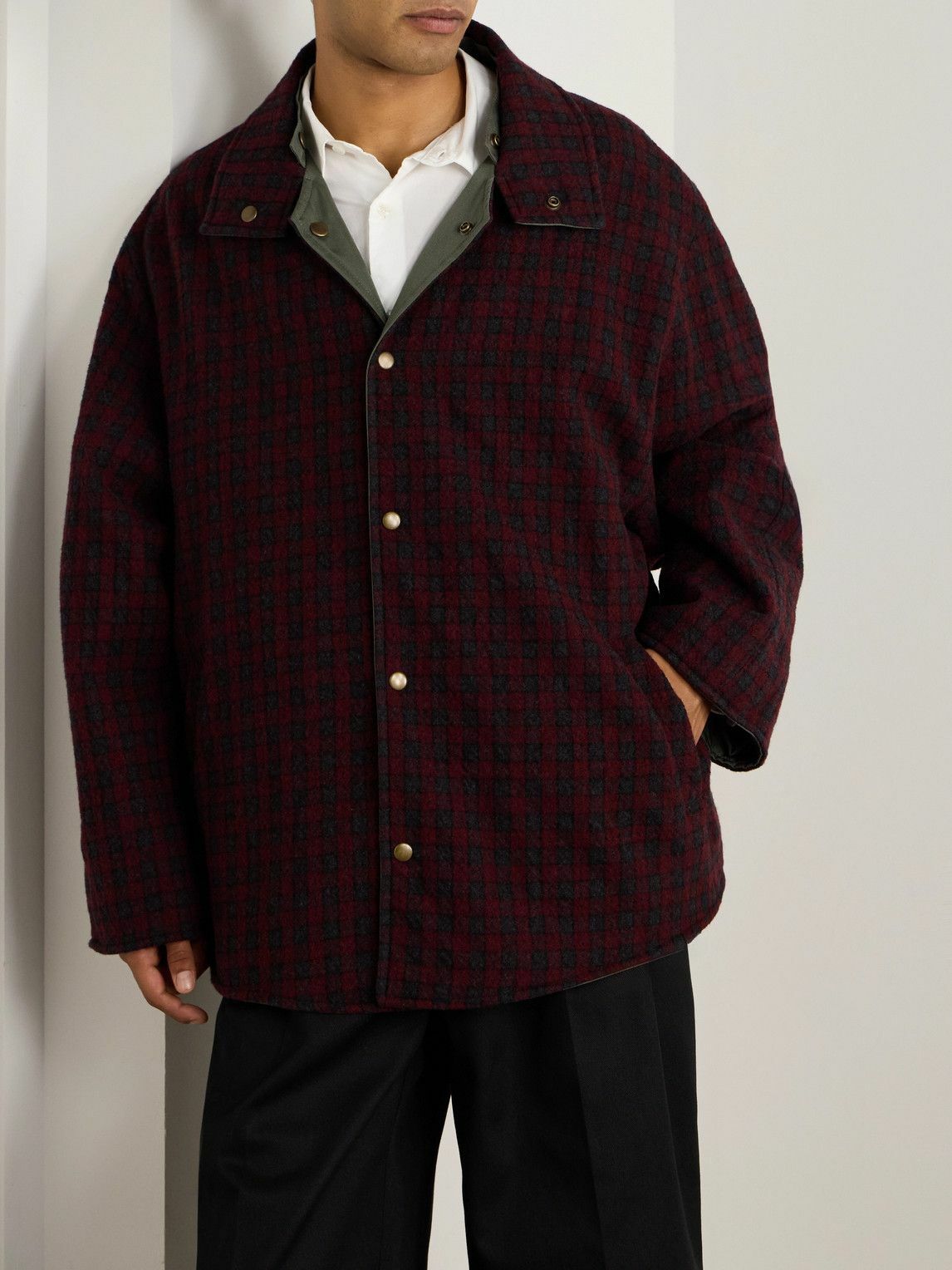 Maison Margiela - Reversible Checked Virgin Wool Parka - Green