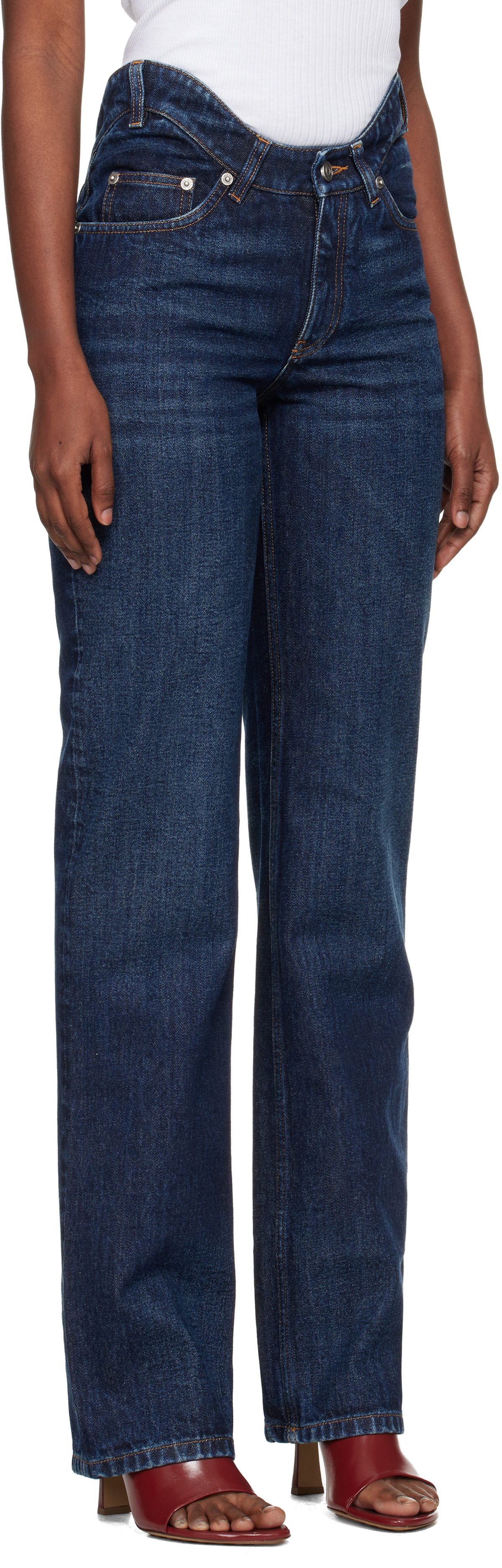 Jean Paul Gaultier Blue 'The Curved' Jeans
