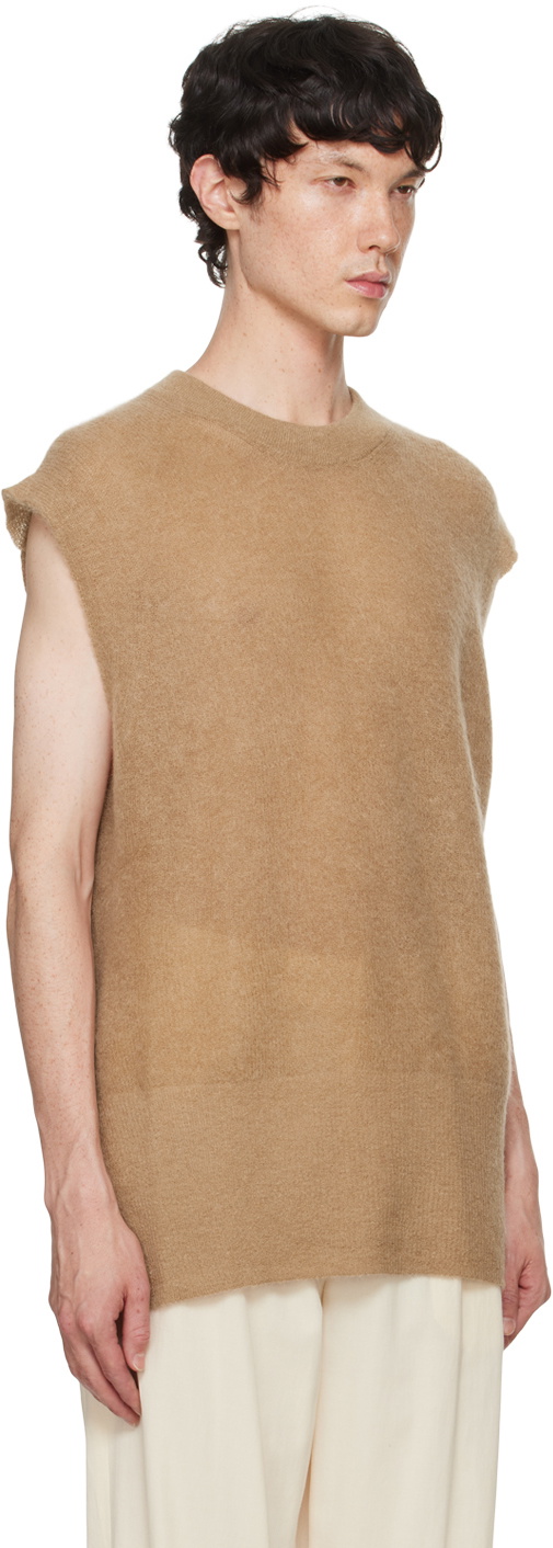 ATON Beige Super Kid Mohair Vest