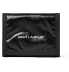 SAINT LAURENT - Logo-Print Glossed Nylon-Ripstop Trifold Wallet - Black