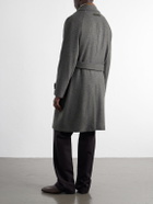 Zegna - Oasi Belted Herringbone Cashmere Trench Coat - Gray