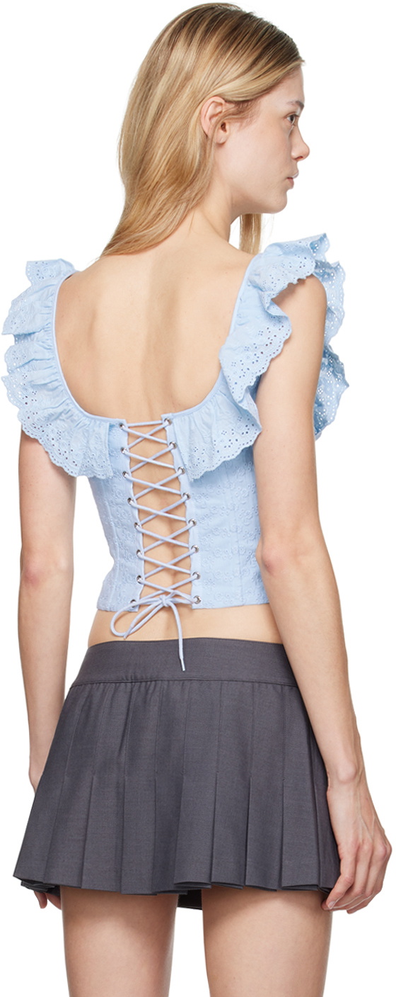 GUIZIO Blue Bettina Corset Tank Top