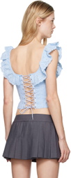GUIZIO Blue Bettina Corset Tank Top