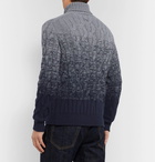 Incotex - Slim-Fit Cable-Knit Ombré Virgin Wool and Cashmere-Blend Rollneck Sweater - Gray