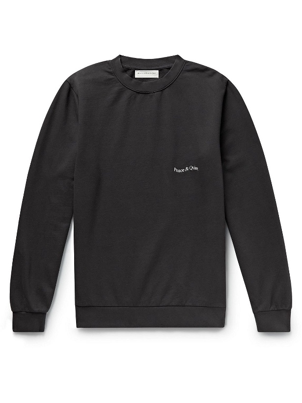 Photo: Museum Of Peace & Quiet - Wordmark Logo-Embroidered Cotton-Jersey Sweatshirt - Black