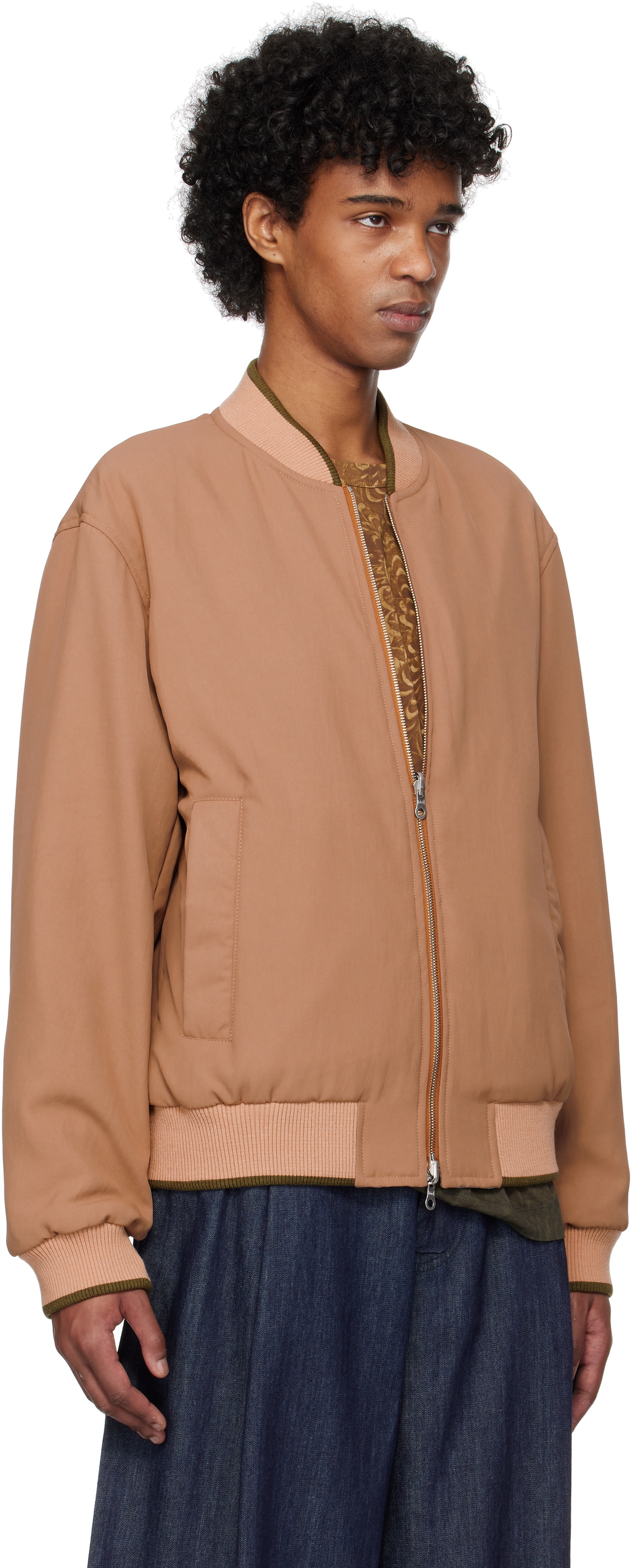 Dries Van Noten Pink Gabardine Reversible Bomber Jacket Dries Van 