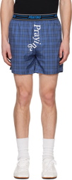 Praying Blue Boxer Swim Shorts
