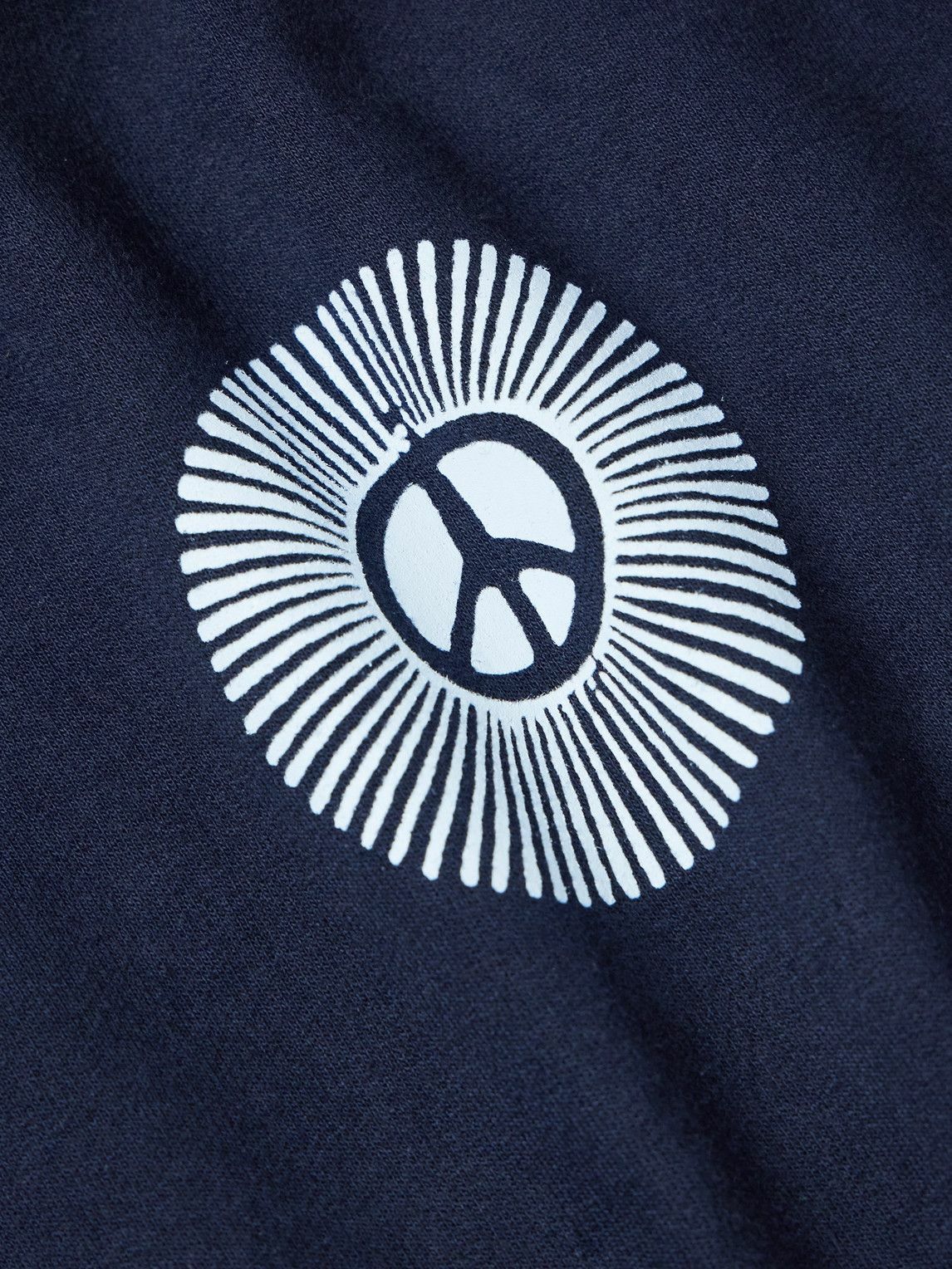 DISTRICT VISION - California Logo-Print Stone-Washed Cotton-Jersey Hoodie - Blue