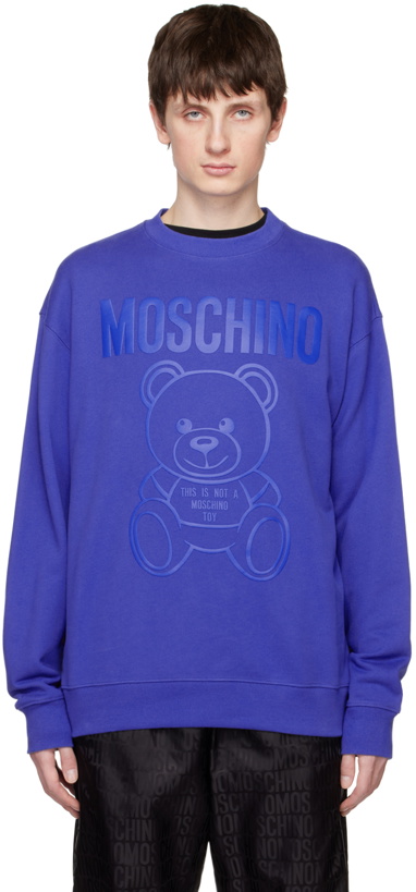 Photo: Moschino Blue Teddy Bear Sweatshirt