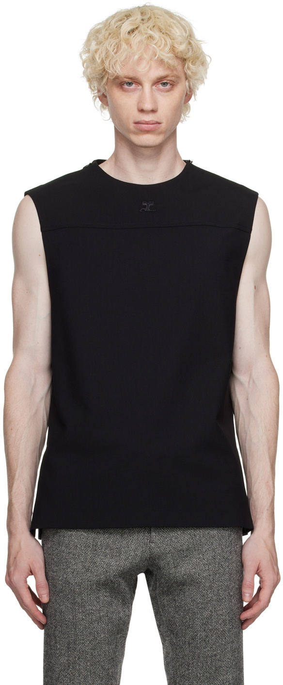 Courrèges: Off-White Embroidered Tank Top