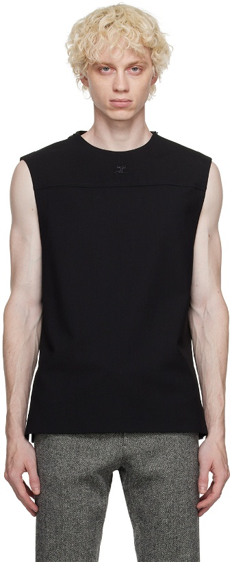 Photo: Courrèges Black Embroidered Tank Top