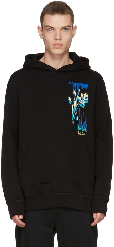 Photo: Paul Smith Black Floral Panel Hoodie