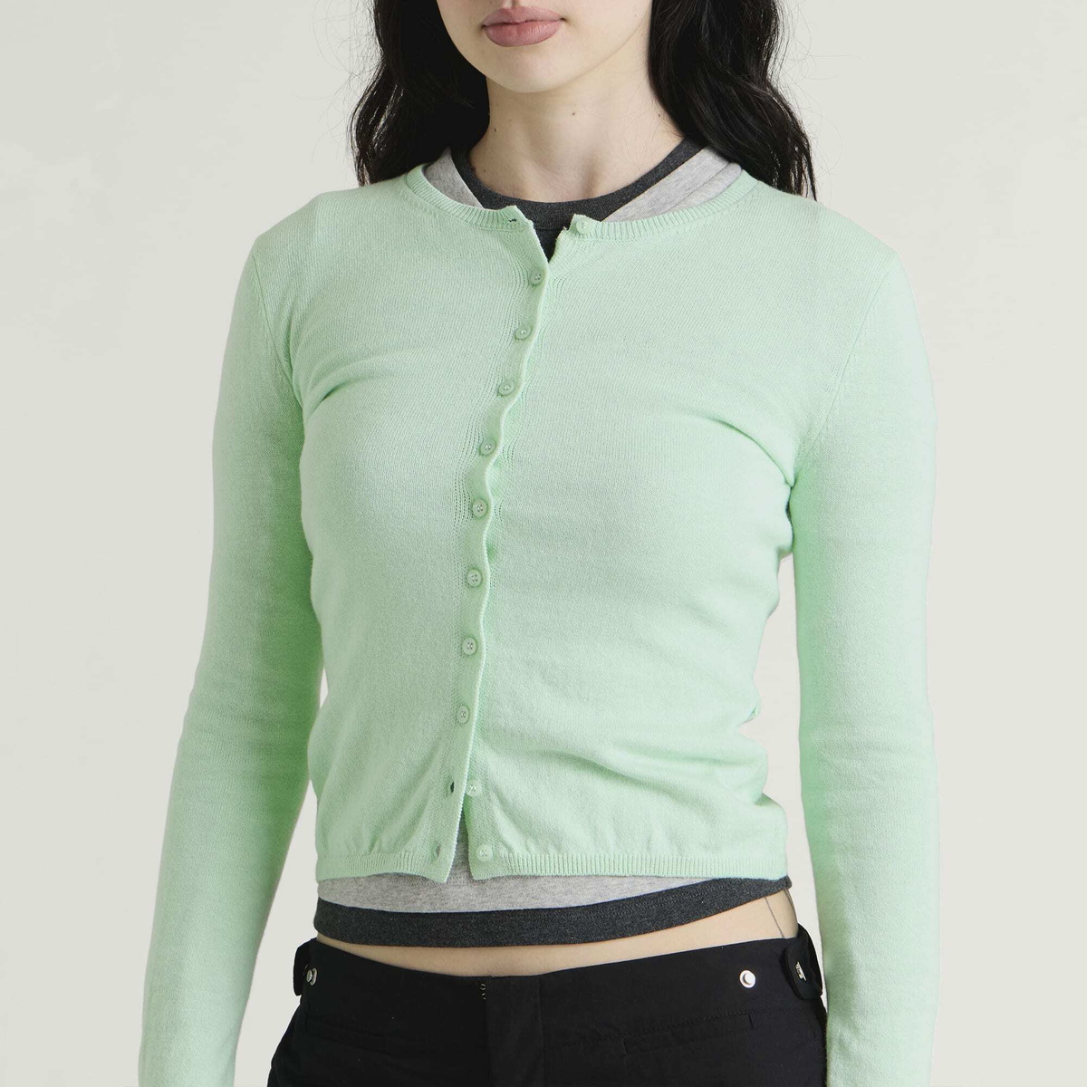 Peachy Den Women's Everyday Cardigan in Spearmint
