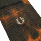 Fred Perry Men's Tie Dye Graphic Sock in Night Green