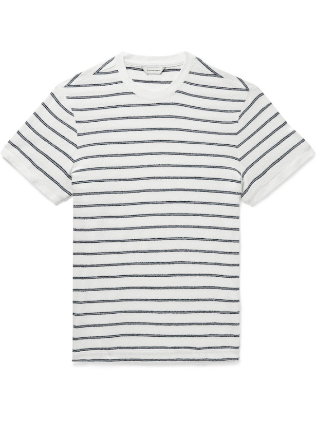 Photo: Club Monaco - Striped Cotton-Terry T-Shirt - White