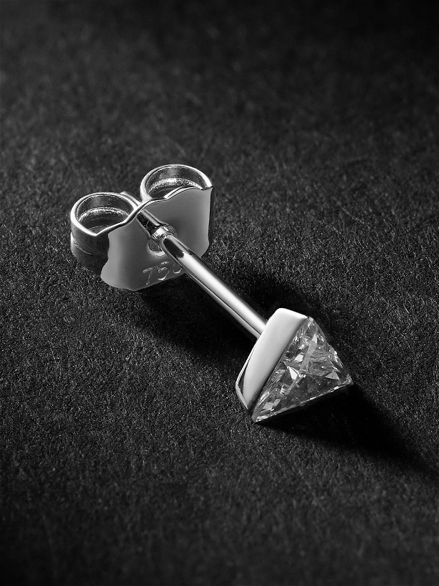 Photo: Maria Tash - Invisible Set Triangle 4mm 18-Karat White Gold Diamond Single Earring