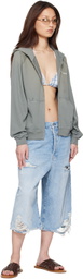 Acne Studios Khaki Mended Fleece Hoodie