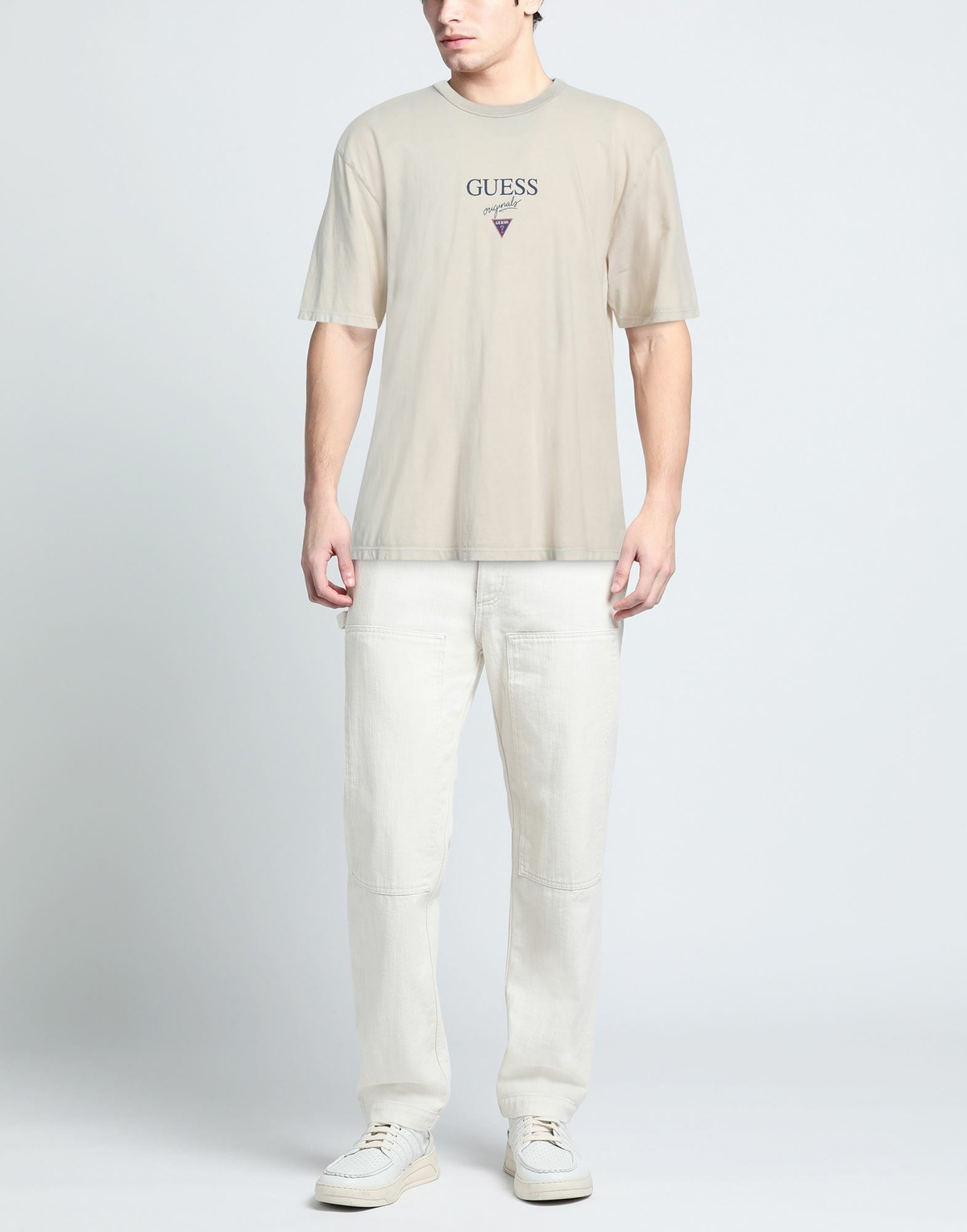 Guess Mens T-shirt in Beige