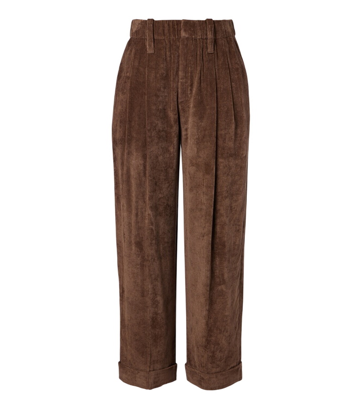 Photo: Brunello Cucinelli Pleated velvet straight pants