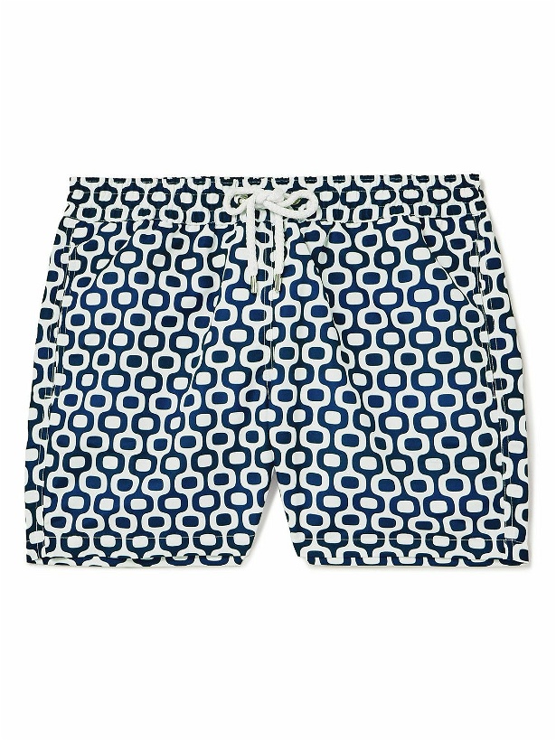 Photo: Frescobol Carioca - Slim-Fit Short-Length Printed Recycled Swimshorts - Blue