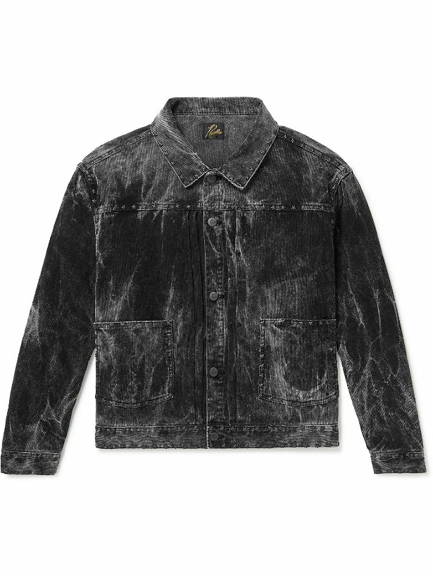 Photo: Needles - M.W. Studded Bleached Cotton-Blend Corduroy Jacket - Black