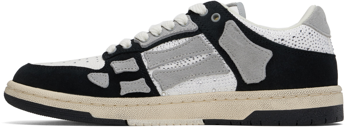 スニーカー AMIRI Crystal skel top low leather and suede sneakers with AMIRI Skel-Top Suede-Trimmed Crystal-Embellished Leather